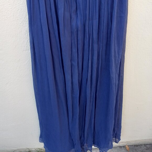 J Crew Long Silk Strapless Plisse Gown Sz 12 Black Tie Wedding Guest Formal - Picture 11 of 15